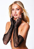 Fingerless Lace Opera Glove - Black