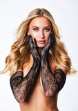 Flower Lace Opera Glove - Black