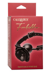 Forbidden Silicone Removable Rose Gag - Black