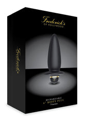 Frederick's Of Hollywood Rechargeable 4in Booty Plug Multi Function Vibration Silicone - Black