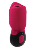 Gender X Body Kisses Rechargeable Silicone Vibrating Suction Massager - Black/Red
