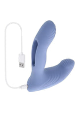 Gender X Flapjack Rechargeable Silicone Vibrating Dildo with Clitoral Stimulator