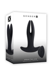 Gender X Spread The Love Rechargeable Silicone Vibrating Anal Plug with Remote Control - Black