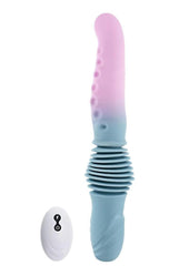 Gender X Tentacle Thruster Rechargeable Silicone Vibrator with Remote - Blue/Pink