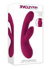 Gentle Persuasion Rechargeable Silicone Vibrator with Clitoral Stimulator - Red