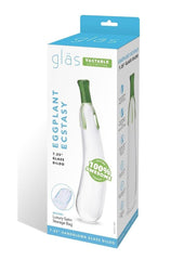 Glas Eggplant Ecstasy Glass Dildo - Green - 7.25in
