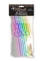 Glitterati Silly Penis Straws - Rainbow - 8 Pack
