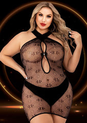 Halter Top Mini Dress - Black - Queen