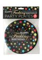 Happy F'n Birthday Plates - Multicolor - 8 Per Pack