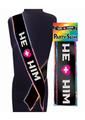 He + Him Party Sash - Black/White