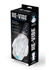 He-Vibe Vibrating Suck Master Rechargeable Masturbator - Black/Clear