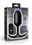 Heavy Hitters Vibrating Weighted Rechargeable Silicone Anal Plug - Black - Large