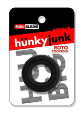Hunkyjock Roto Grooved Gripper Ribbed Cockring - Black Fog