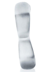 Hunkyjunk Boomerang Silicone Double-Ring Cockring and Nut-Tugger - Clear Steam