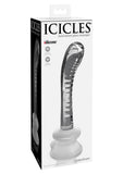 Icicles No. 88 Glass G-Spot Wand with Bendable Silicone Suction Cup - Clear