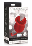 Inmi Bloomgasm Royalty Rose Rechargeable Silicone Textured Suction Clitoral Stimulator - Red