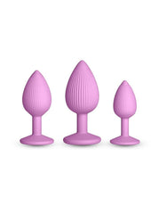 Inya Triple Ace Kit Silicone Lube Channel Anal Plugs - Pink - 3 Piece
