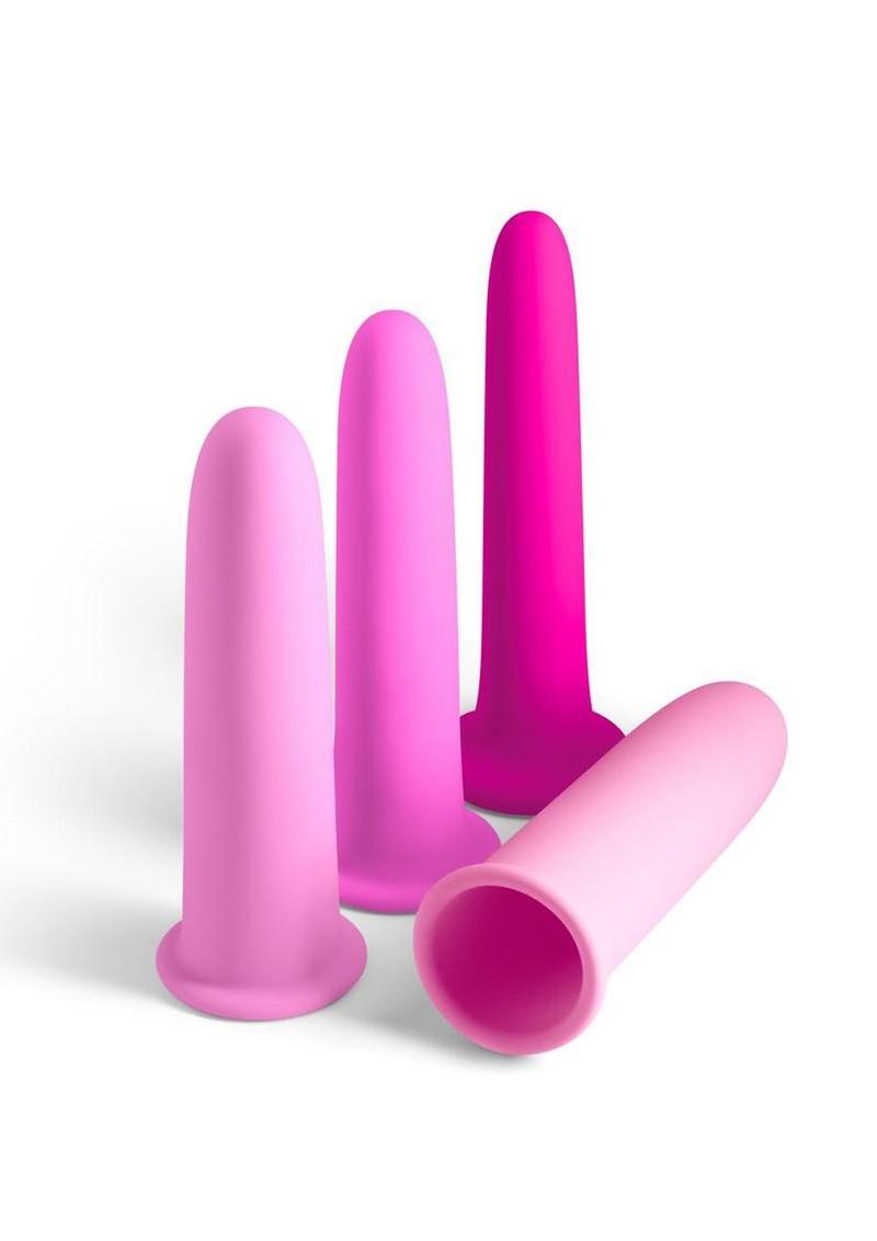 Inya Vibrating Gliders Rechargeable Silicone Dilator - Pink - 4 Piece/Set