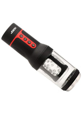 Jock Auto Spin Spinning and Thrusting Rechargeable Masturbator - Black/Clear