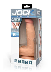 Jock Hard Core Triple Density Dildo with Balls - Vanilla - 5in