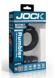 Jock Rumbler Vibrating and Warming Rechargeable Silicone C-Ring 1.8in with Remote - Black