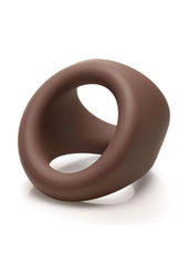 Jock Silicone Cock and Ball Ring - Chocolate