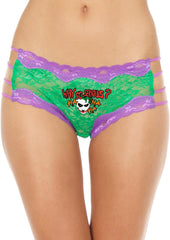 Joker Lace String Hipster Pant - Green/Purple - Queen/XLarge/XXLarge
