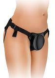 King Cock Beginner's Silicone Body Dock Strap-On Kit with Dildo - Black/Vanilla - 6in