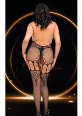 Lace Empress Bodystocking-Blk-Q - Black