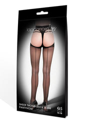 Lapdance Legs Back Seam Sheer Thong Q