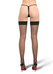 Lapdance Legs Rhinstone Back Seam Q