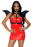 Leg Avenue Bat Wing Body Harness Faux Leather - Black - One Size