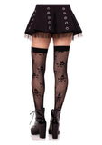 Leg Avenue Dotted Net Skull Thigh Highs