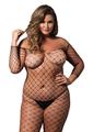Leg Avenue Fence Net Off The Shoulder Long Sleeved Bodystocking