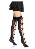 Leg Avenue Opaque Net Cut-Out Butterfly Applique Thigh Highs