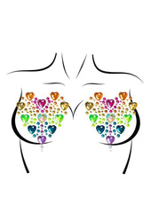Leg Avenue Prism Nipple Jewels Stickers and Body Glitter (2 Packets - Multicolor