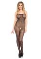 Leg Avenue Seamless Crochet Bodystocking - Black - One Size