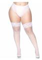Leg Avenue Spandex Industrial Net Thigh Highs with Stay Up Silicone Lace Top