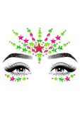 Leg Avenue Vibe Neon Black Light Face Jewels Stickers and Body Glitter (2 Packets - Multicolor
