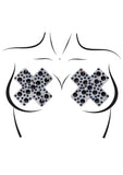 Leg Avenue X Factor Adhesive Nipple Jewel Stickers - Black - One Size