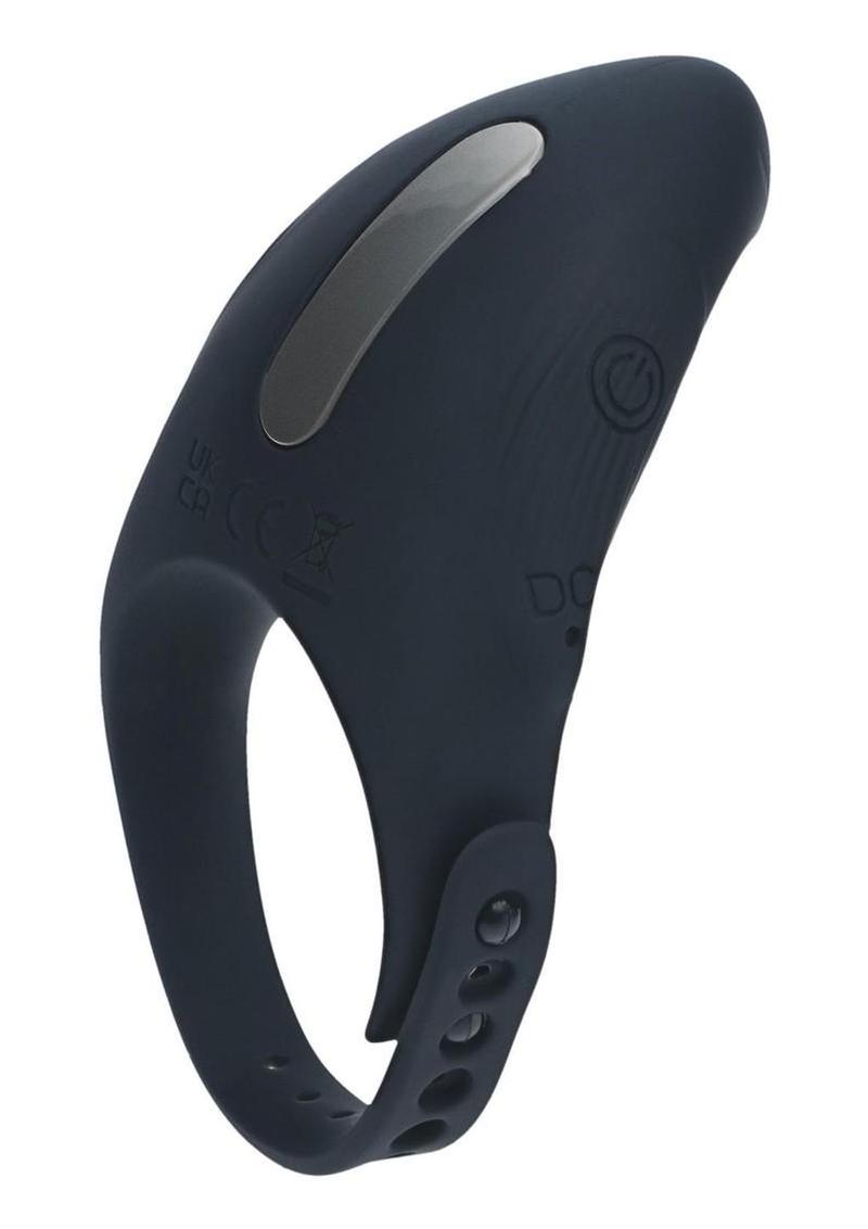 Levelz Adjustable Vibrating Silicone Rechargeable Cock Ring - Black