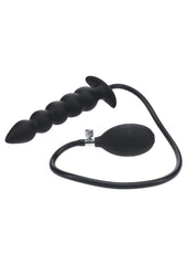 Levelz Beaded Inflatable Silicone Anal Plug - Black