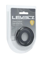 Levelz Classic Grooved Silicone Cock and Ball Ring - Black