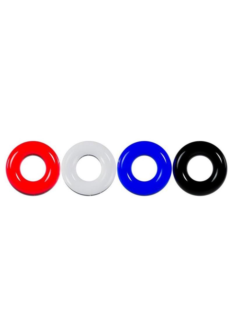 Levelz Colored Cock Rings - Multicolor - Set Of 4