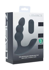 Levelz Dual Motor Beaded Vibrating Liquid Silicone Rechargeable Prostate Stimulator with Remote Control - Black