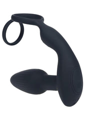 Levelz Dual Vibrating Rechargeable Silicone Prostate Stimulator with Rotating Beads Cock and Balls Rings with Remote Control