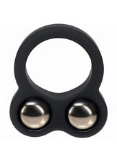 Levelz Liquid Silicone Double Weighted Ball Cock Ring - Black