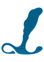 Levelz Rippled with Hard Loop Silicone Prostate Massager - Teal - Large