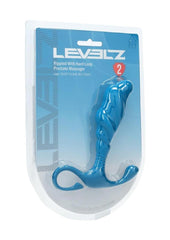 Levelz Rippled with Hard Loop Silicone Prostate Massager - Teal - Large