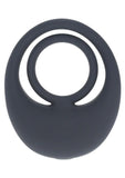 Levelz Vibrating Liquid Silicone Rechargeable Cock and Ball Ring - Black